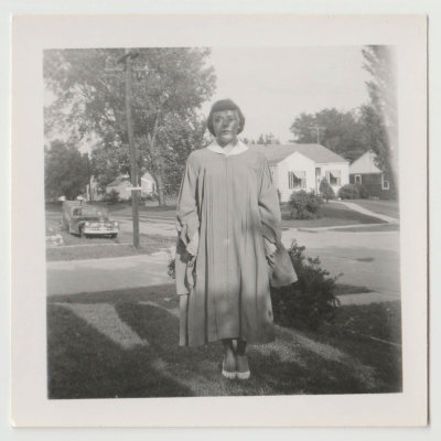 Kay Van Fleet, HS graduation gown 1954
