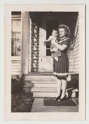 Helen Oberg and nephew Larry Oberg, Oct 1943
