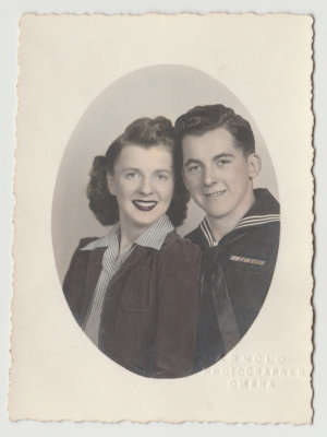 Falke Anderson in uniform (Elna's son) and Dorothy Blomquist, Sept 1943