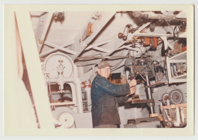 John Olof Oberg in his shop with tools 1960