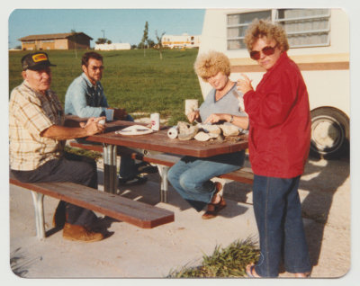 Harold, Richard, Pearl, Kay camp picnic