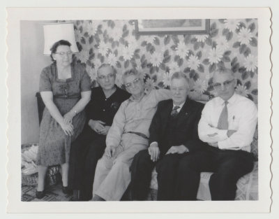 Maxine (or Anita?), Harold Van Fleet, Raymond?, Charlie Forsberg, Leonard Van Fleet
