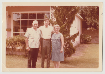 Harold, Dave, Katherine Van Fleet in California