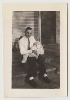 Harold Van Fleet with new baby