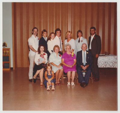 Harold and Katherine Van Fleet and family, 50th anniversary