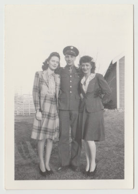 Paul Van Fleet and two women, maybe sister Betty on right