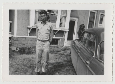 Richard Veak in uniform and car