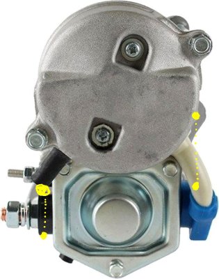 Solenoid housing at bottom of motor