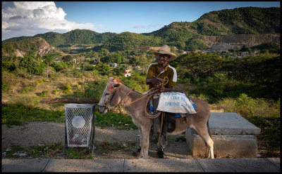 Man with donkey - El Cobre