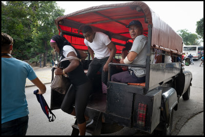 Pick-up converted for transportation - a common sight in all Cuba