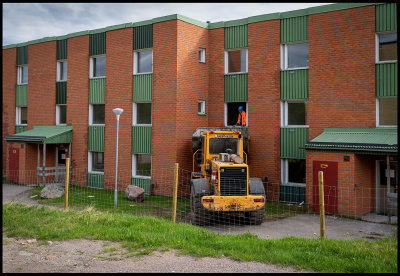 Evacuation of an apartment house