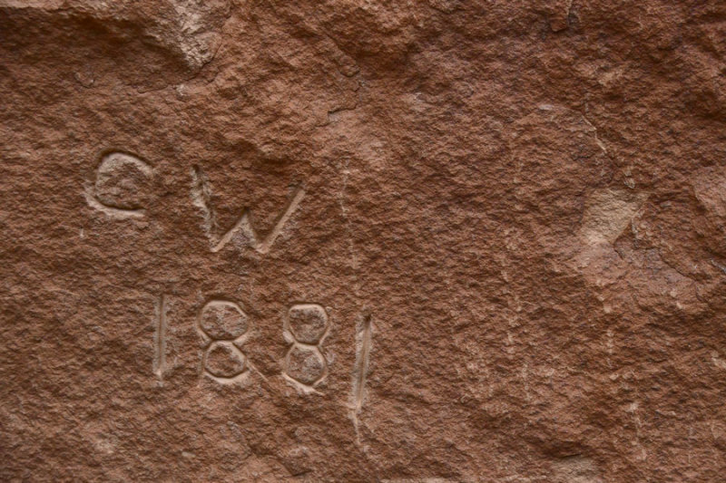 Nine Mile Canyon petroglyphs - 'CW 1881' - Utah19 2 0037