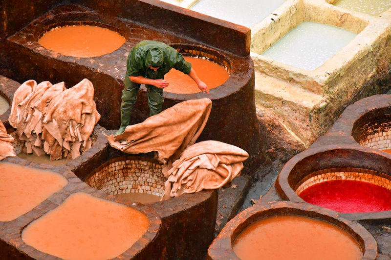 The Fez leather tannery - Moroc-3116