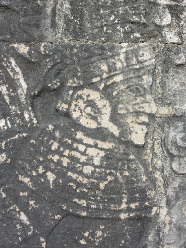Carving of a ball player