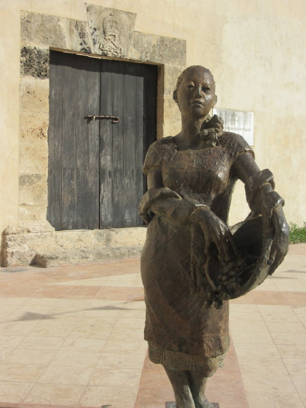 Bronze statues dotted around the walled city