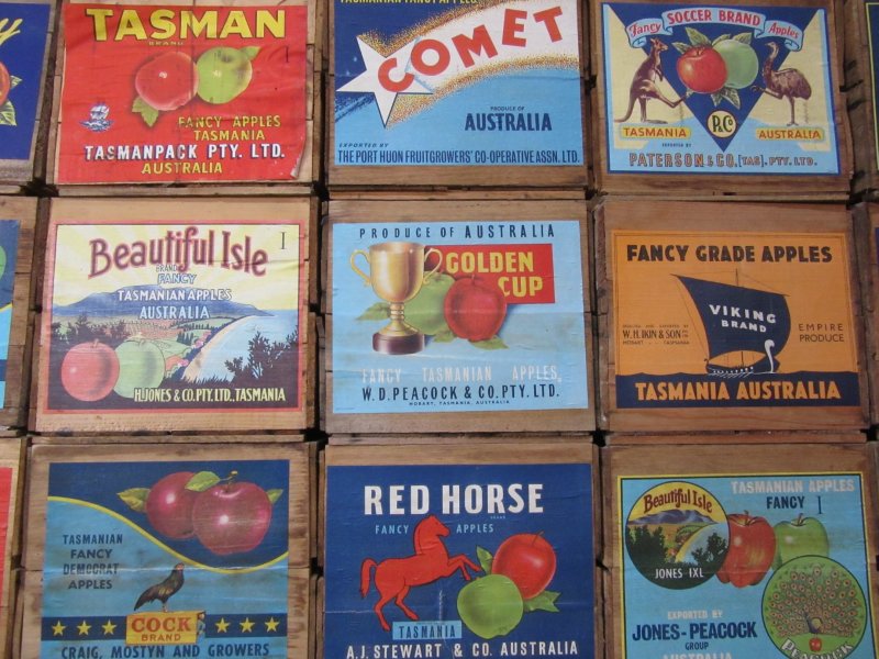 Apple museum - old packing boxes