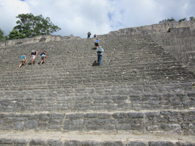 We climb to the top - 141 feet - completed in AD800 but it's still the tallest building in Belize