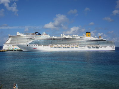 Different cruise ships every day - two are docked here