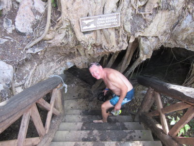 Going down to the first cenote - Cascabel