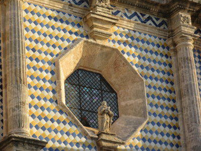 Covered with blue and yellow tiles - built early 1700s