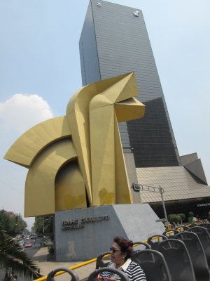 Sculptures everywhere - El Cabalito - a yellow horse