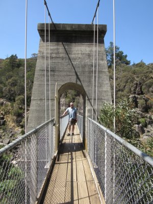 Pete on the suspension bridge