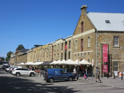 Salamanca Place - old sandstone warehouses - now bars, restaurants and shops