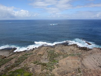 The Indian Ocean is just right of that rock and the Southern Ocean on the left