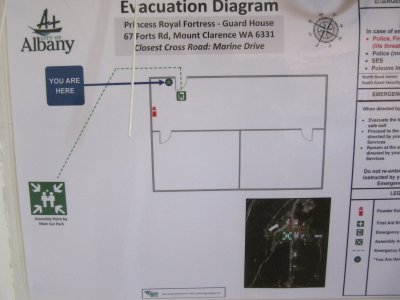 We laughed (sorry) at the emergency evacuation plan inside the very small guard house