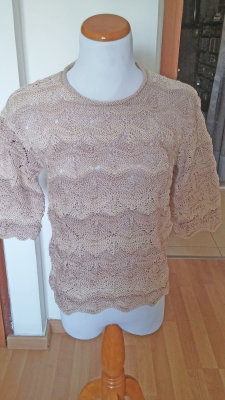 #333 Beige melange cotton sweater