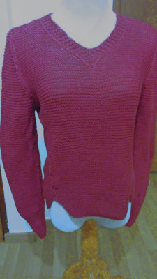 #335 Cranberry cotton sweater