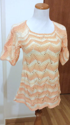 #344 Apricot melange cotton blend sweater