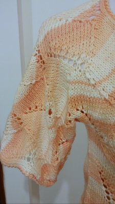 #344 Apricot melange cotton blend sweater