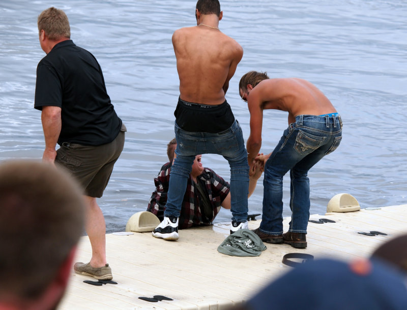 The Hot Buns Contest For The Guys...He Jumped In And Was To Drunk To Get Out By Himself