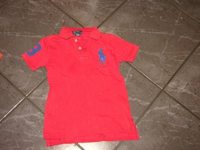 116-122 RALPH LAUREN donker  oranje polo 16,00