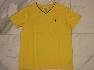 122 RALPH LAUREN geel v-hals shirt 14,00