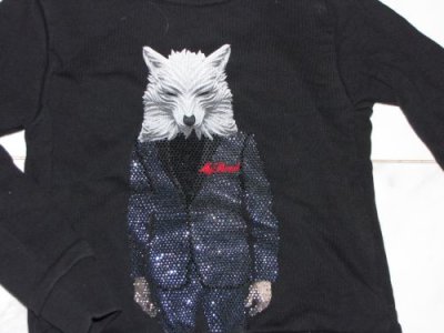 98-104 MB BOYS wolf sweater detail