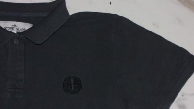 large STONE ISLAND polo antraciet detail