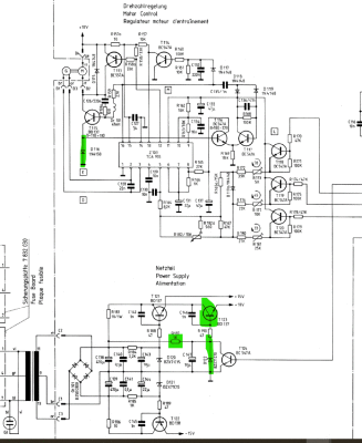 Schematic segments of the TD 126 MKIII Turntable