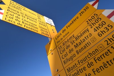 Hiking options at Cold du Grand-Saint-Bernard