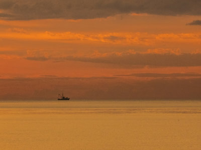 Shrimp boat off shore to the east