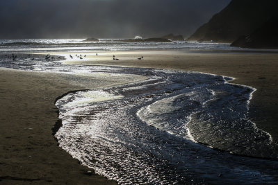 Sunset & the surfer - Ecola state park