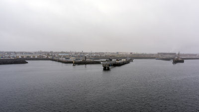 Le port de Sept-Îles par un matin brumeux