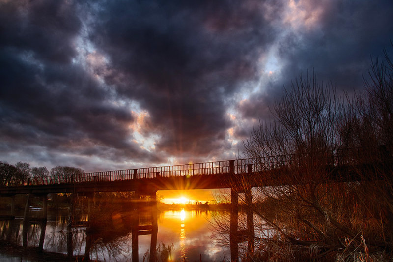 Black Bridge Winter Sunset