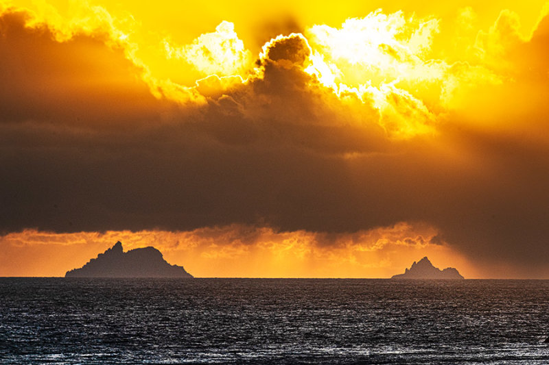 Stormy Sunset over Skellig Islands