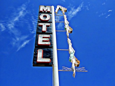 Neon Diving Lady - Starlite Motel