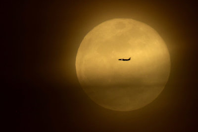 Supermoon with Jet
