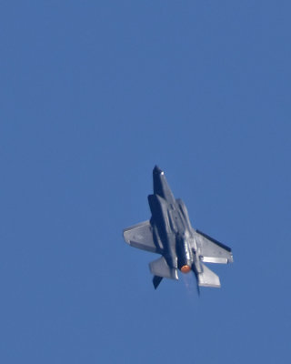 F-35 Upside Down and Jet Flame