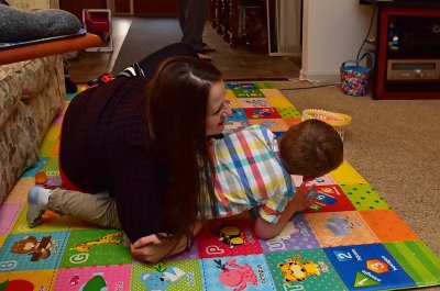 Mom & Son Wrestle