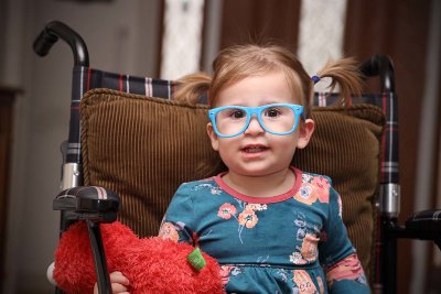 Peanut with Glasses in Wheelchair